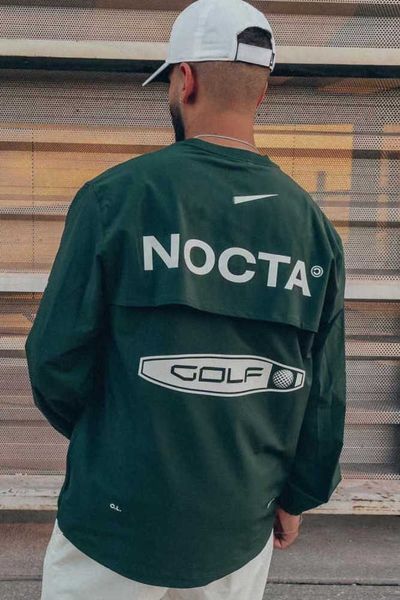 

men's hoodies us version nocta golf co branded draw breathable quick drying leisure sports t-shirt long sleeve round neck summer motion, Black