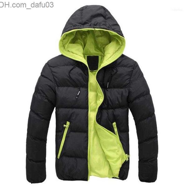

men's down parkas 2018 winter fashion brand plus size jacket mens solid parkas streetwear hood thick quilted jacket puffer bubble coat, Black