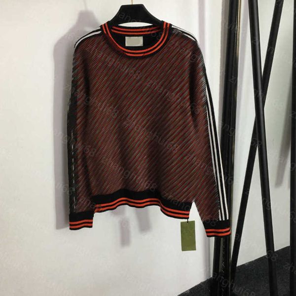 

23ss womens designer clothing women sweater presbyteria gg letter striped long sleeve crew neck pullover sweater sweater womens clothing a1, White;black