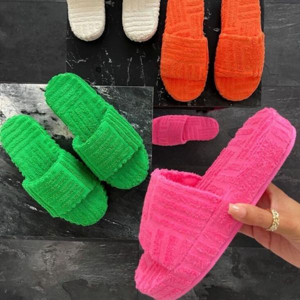 

slippers women home slippers one-word thick-soled warm furry women shoes embossed cotton drag outdoor all-match casual slippers 230726, Black