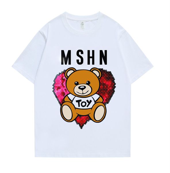 

2023 spring and summer new short-sleeved t-shirt with extremely high-density mercerized beaded ground, very delicate, good texture, cool and, White;black