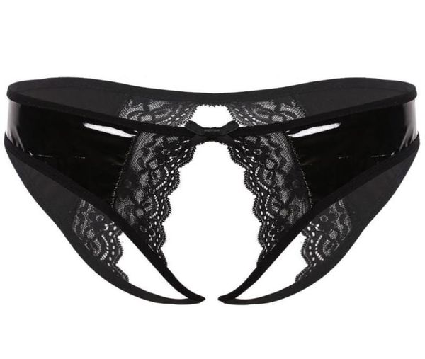 

womens femme open crotch buhole sissy panties leather crotchless lace cheeky hipster briefs exotic lingerie underwear women039s9159790, Black;pink