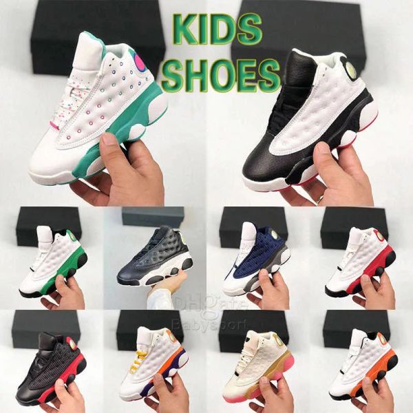 

kids shoes jumpman 13s toddlers children youth boys basketball shoe gril baby kid shoe sneakers toddler 13 outdoors designer trainers 2023, Black