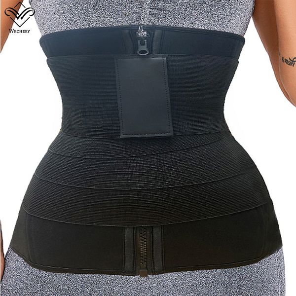 

fajas slim corset stomach gaines elastic women band spandex trimmer waist trainer around tummy wrap belt shaper, Black;white