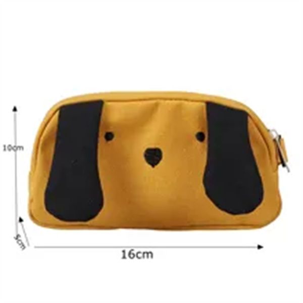 

children's bag cute cartoon dog canvas cloths chest cross body bag boys waist bag kids fashion accessories wholesale a2, Black