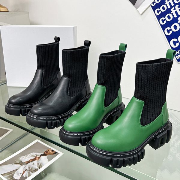 

fashion boots designer doc martens australia platform womens shoes platform slip on round toe ankle booties motorcycle combat quality leathe, Black