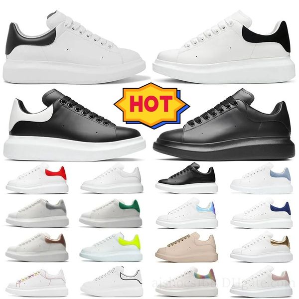 

luxurys designer shoes sneakers for men casual shoes running shoes alexanders mens trainers shoes queens sports leather lace up, Black