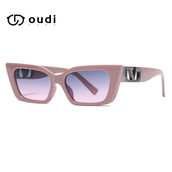 

21110 fashionable small frame cat's eyes sunglasses for men and women, White;black