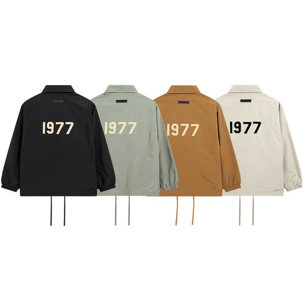 

essen designer fog winter womens mens coat streetwear sports long sleeve 1977 letter printing jackets button essent loose youth, Black;brown