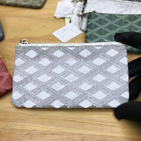 

luxury designer canvas card holder wallet man woman genuine gy soft leather mini zipper coin purse key chain bag travel documents passport c, Brown;gray