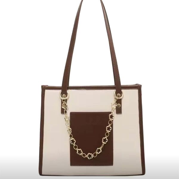 

2023 new fashion commuter bag single shoulder tote bag hong kong leather large-capacity female bag