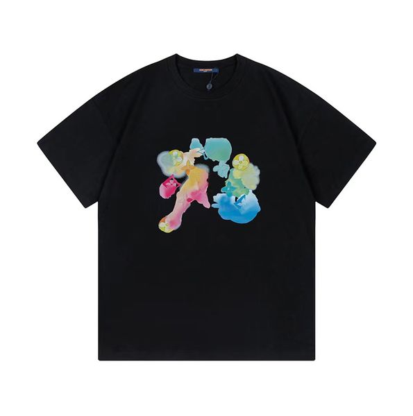 

2023 alphabet printing brand casual men's t-shirt cotton breathable fashion couple women slim crew neck short sleeve t-shirt black and, White;black