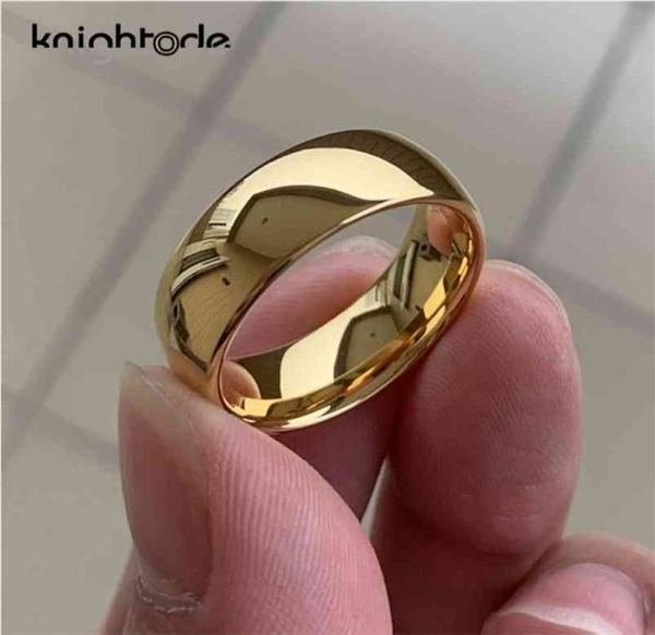 

classic gold color wedding ring tungsten carbide women men engagement gift jewelry dome polished band engraving 2107011804831, Silver