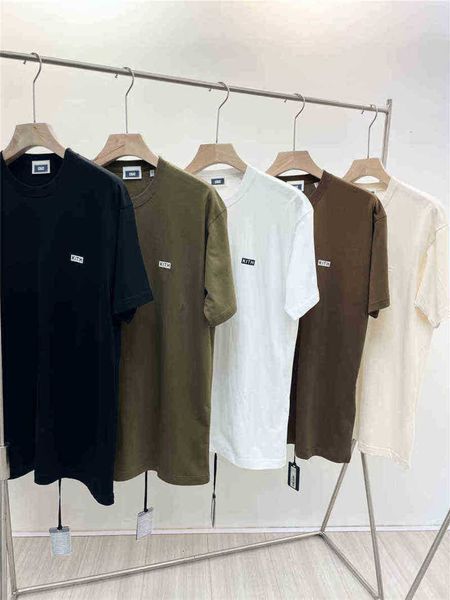 

oversize short sleeve t-shirt kith shirt men women quality classic flocked box tee summer casual streetwear fd2a, White;black