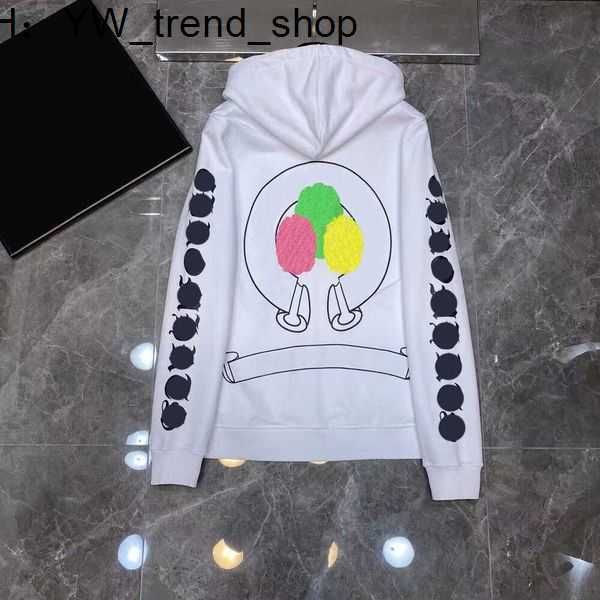 

2023mens hoodies designer chrome winter sweatshirts heart hoodie ch long sleeve zipper jacket loose coat hooded hoody men woman hip hop chro, Black