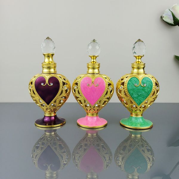 

fashion 12ml enamel dubai arabic style perfume bottles glass dropper essential oil bottles wholesale heart shape deodorant container