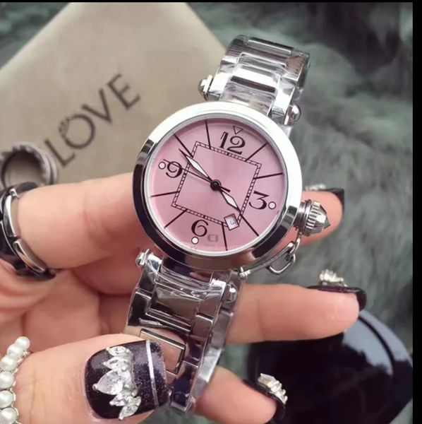 

women's watch fashion stainless steel bracelet style luxury style simple swiss quartz popular watch 33mm mirror face banquet essential, Slivery;golden