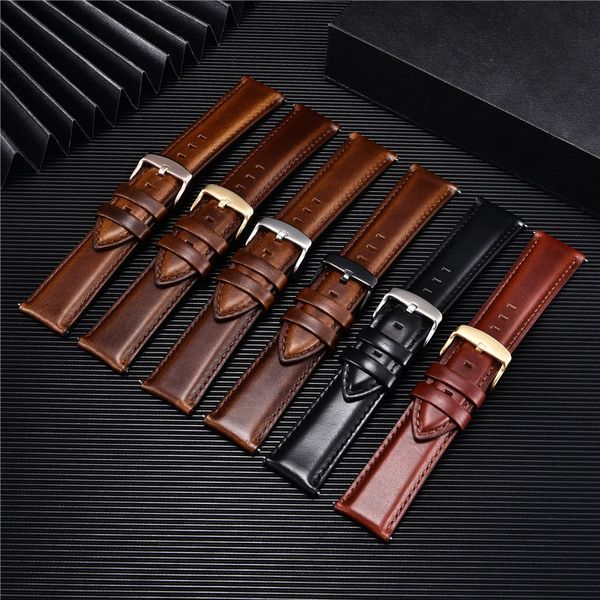 

watch bands quick release straps men women bracelets genuine leather watchband 18mm 20mm 22mm business band dw accessories 230727, Black;brown