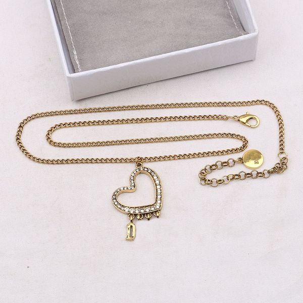 

jewelry necklaces white plated 925 silver graduated luxury brand designers letters geometric famous women round crystal rhinestone gold yili