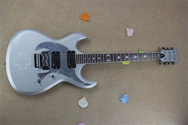 

custom shop rzk-600 silver electric guitar chrome hardware mahogany body rosewood fingerboard accept personalized customization