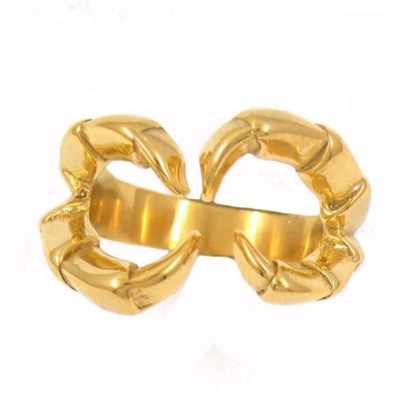 

fanssteel stainless steel mens or womens punk vintage jewelry crab claw ring biker ring gift 13w75g22525969378, Silver