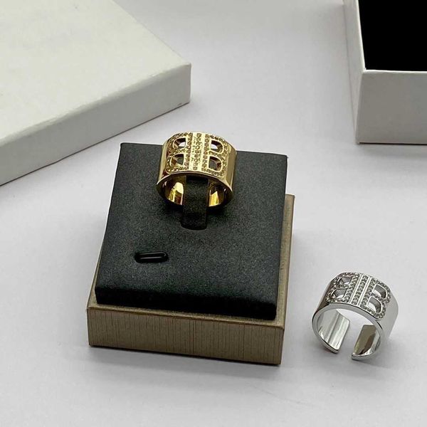 

bb rings jewelry parisian style diamond ring with double b letters lightning personality ring versatile valentine's day gift matching a, Silver