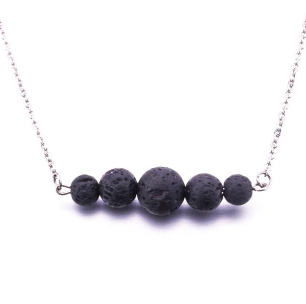 

new lava stone stainless steel necklace essential oil diffuser volcanic rock necklace for women jewelry8808760, Silver