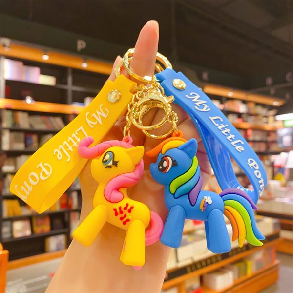 

fashion blogger designer jewelry cartoon rainbow unicorn keychain bag pendant mobile phone keychains lanyards keyrings wholesale ys77, Slivery;golden