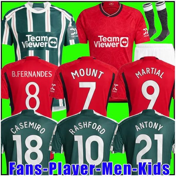 

mount sancho rashford soccer jerseys 23 24 b. fernandes manchesters 2023 2024 player version mans utds casemiro antony rashford martial foot, Black;yellow