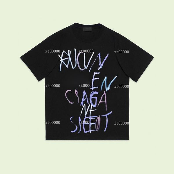 

22ss designer letter printed t shirts tee sweatshirt fashion high street short sleeves summer casual t-shirt breathable men women crew neck, Black;brown