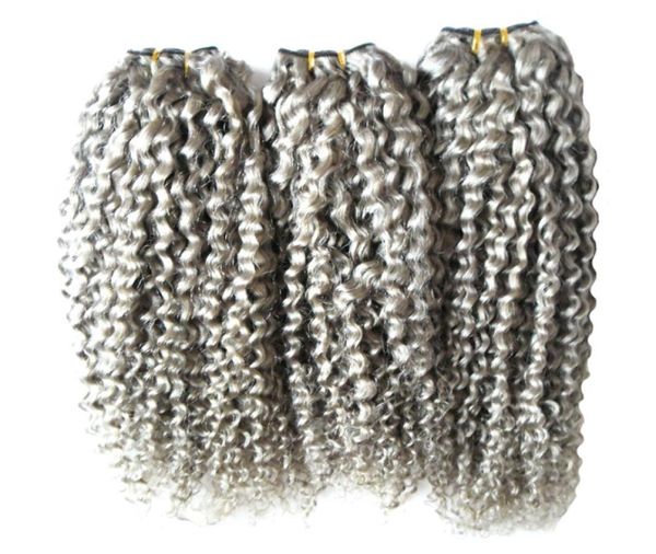 

gray hair extensions weave kinky curly human hair bundles 3pcslot virgin brazilian wave hair weavesdouble drawnno shedding9990350, Black