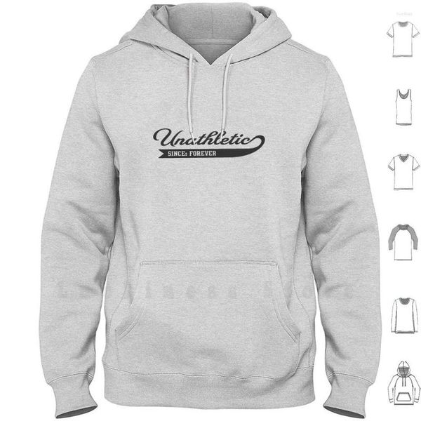

men's hoodies unathletic since forever sports fitness athletic funny lazy, Black