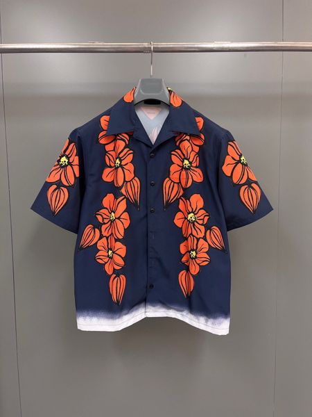 

2023 early autumn classic new arrival: 100% polyester oversize vintage camellia short sleeve euro size s to xl, White;black