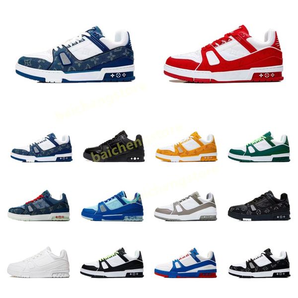

men causal shoes fashion woman leather lace up platform sole sneakers white black mens womens luxury velvet suede b5, White;red