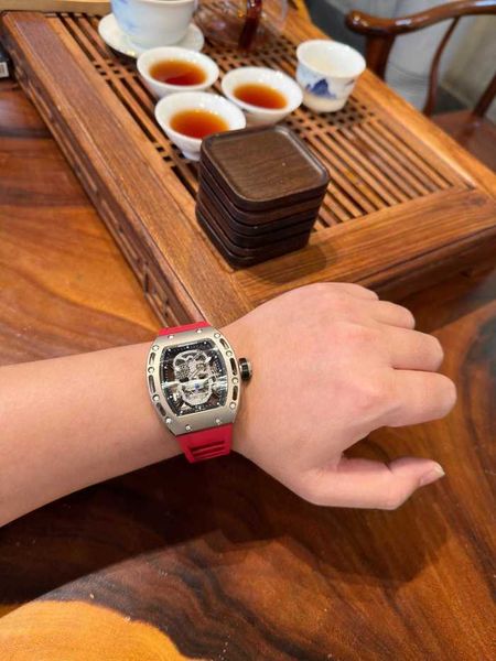 

designer rm052 real tourbillon watch fantasic superb men wrist watches z9k3 high-end quality mechanical uhr ntpt all carbon fiber case montr, Slivery;brown