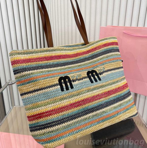 

evening bags large fashion miui basket straw fashion womens luxurys designer summer miu beach plaited shoulder woman handbag bucket totes ba