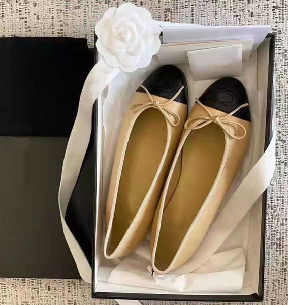 

sandals paris luxury designer black ballet flats shoes women brands quilted genuine leather slip on ballerina round toe ladies dress channel