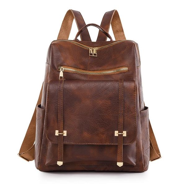 

vintage pu leather backpack fashion bags designer bag splash-proof bag