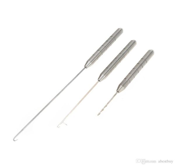 

stainless steel 3 in 1 carp fishing rigging bait needle kit tool set fish tackle y09254620916