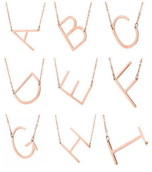 

26 letters gold silver plated necklaces friends family alphabet pendant clavicle chain jewelry gift for women men4932418