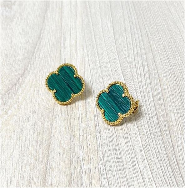 

titanium four leaf clover red love stud earrings gold earrings color studs fashion accessories jewelry with box with stamp 3091744, Golden;silver