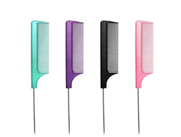 

professional hair tail comb salon heat resistant pin rat antistatic separate parting dyeing combs styling tools2606563, Silver