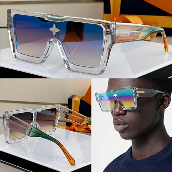 

cyclone sunclasses z1832e men designer clear acetate framegradient multicoloured lenses women classic crystal decorative lenses luxury brand, White;black