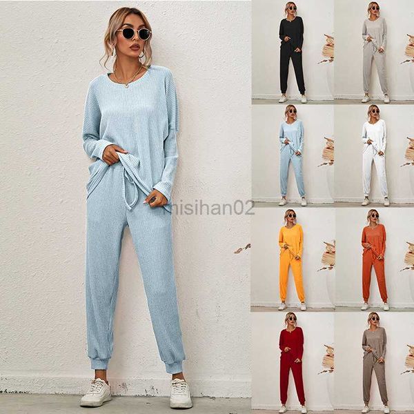 

women's sleep lounge two-piece set women home clothes for spring and autumn long-sleeved new cotton trouser suits women sleepwear pajam