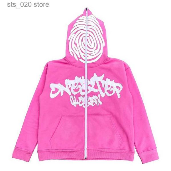 

women's women vintage zip up hoodies harajuku casual letter print long sleeve loose hooded sweatshirts goth streetwear jackets coats y2, Black