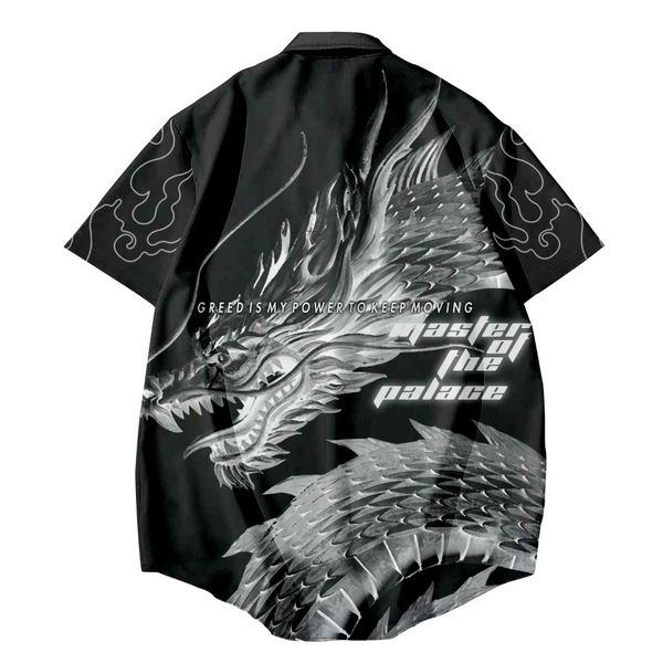 

men's clothing designer shirts for men shirt mens new style summershort sleeve shirt personality men casual beach stand collar digital, White;black