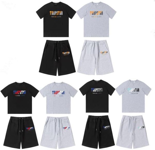 

men039s tshirts brand men039s tracksuit tshirt shorts suit two piece sets summer plush embroidery short sleeve sp2822401, White;black