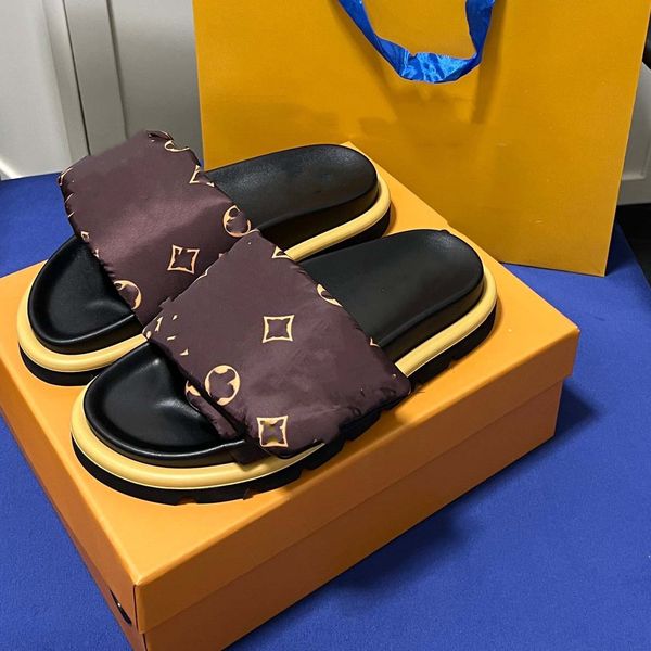 

designer pool pillow sandals couples slippers men women summer flat shoes fashion beach slippers slides adjustable strap 02, Black