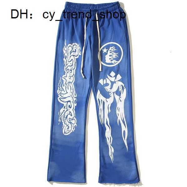 

men's pants hellstar sweatpants heavy wool fabric flame print street hip hop loose casual men women 230630 21, Black