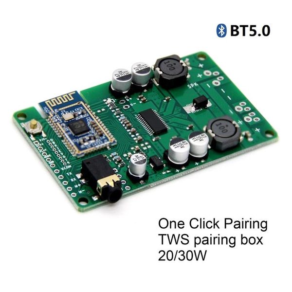 

leggings bluetooth 5.0 amplifier board tws aux 20w/30w serial port to change name mono stereo module amplificador, Black